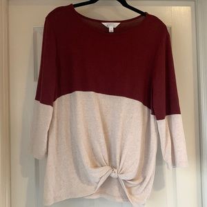 Women’s 3/4 length sleeve knit top, size large